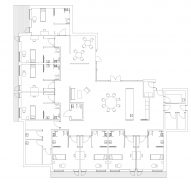 Ground floor plan of a cluster at the Alzheimer's Village in France by NORD Architects