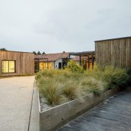 Outdoor garden at the Alzheimer's Village in France by NOMO Architects