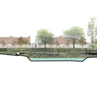 Section drawing of the Alzheimer's Village in France by NORD Architects