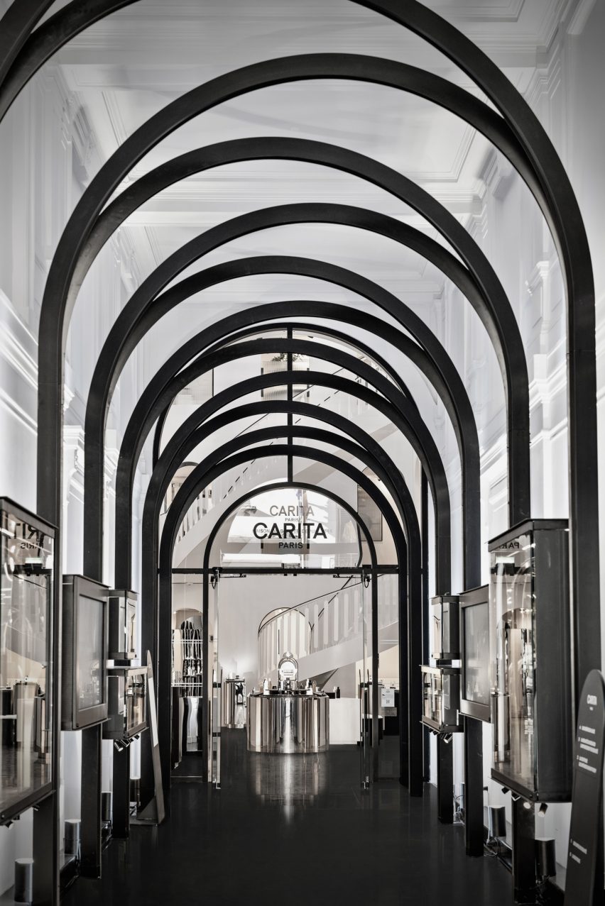 Staggered arch portico at La Maison de Beauté Carita by REV Architecture