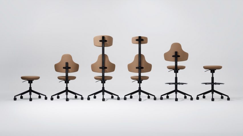 Rear view of Spine office chair by Form Us with Love for Savo