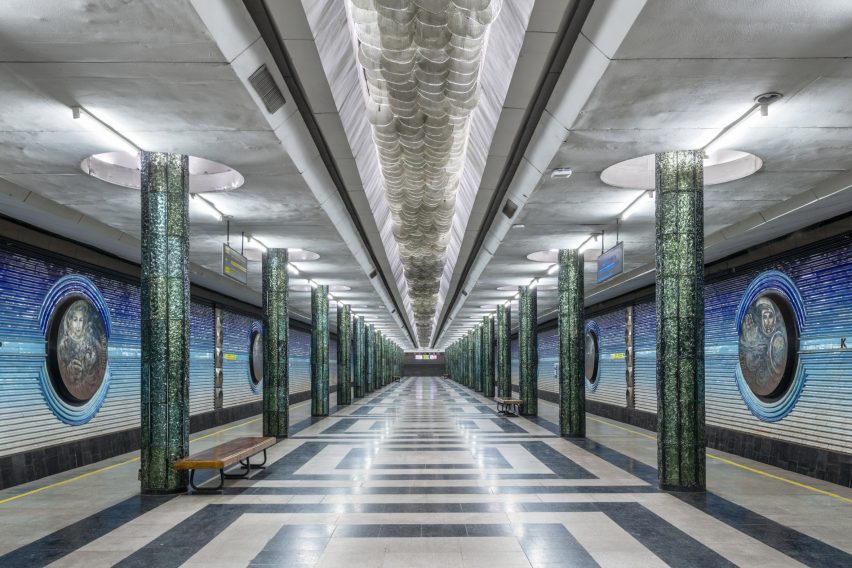 Metro station Prospekt of Cosmonauts, by Spartak Ziganshin, 1984