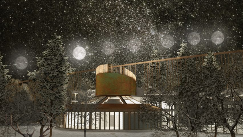 a visual of an architecture in a snowy landscape, by students at carleton university