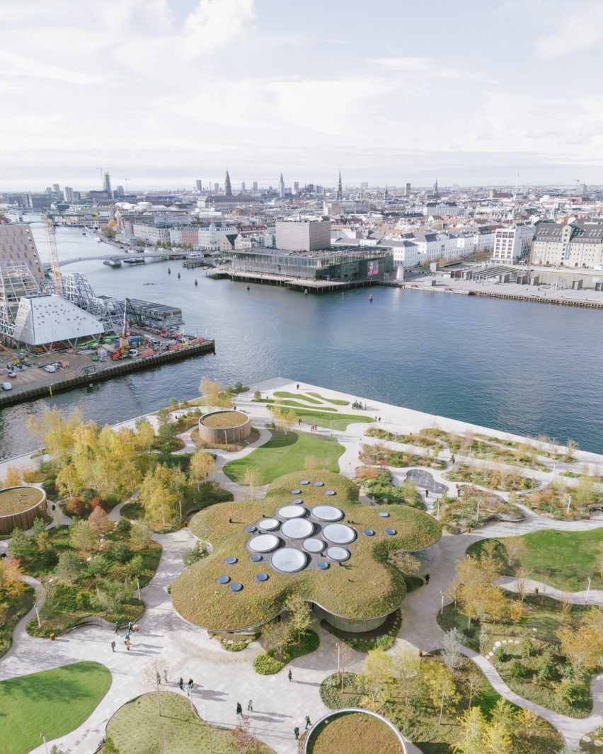 View of park by Copenhagen opera