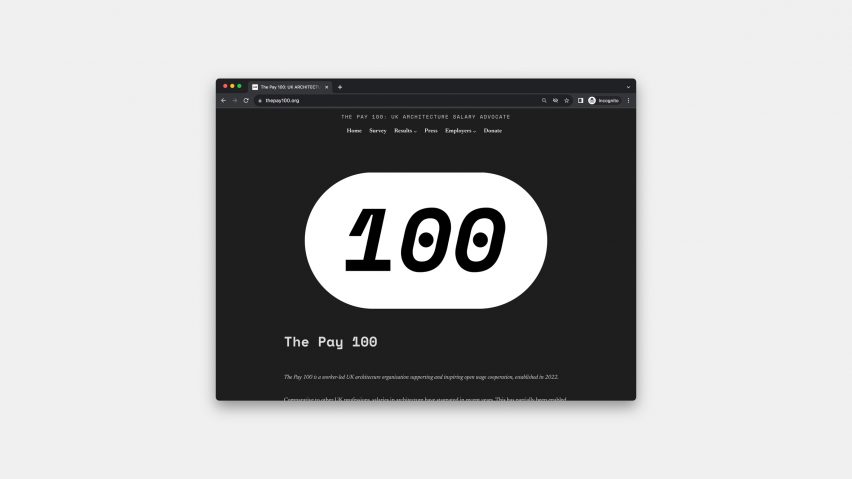 The Pay 100 website