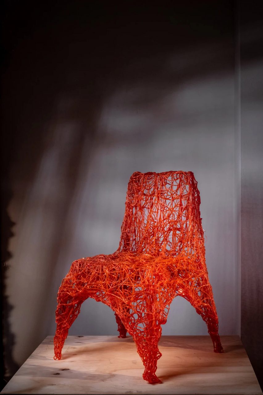 Red Extruded chair by Tom Dixon