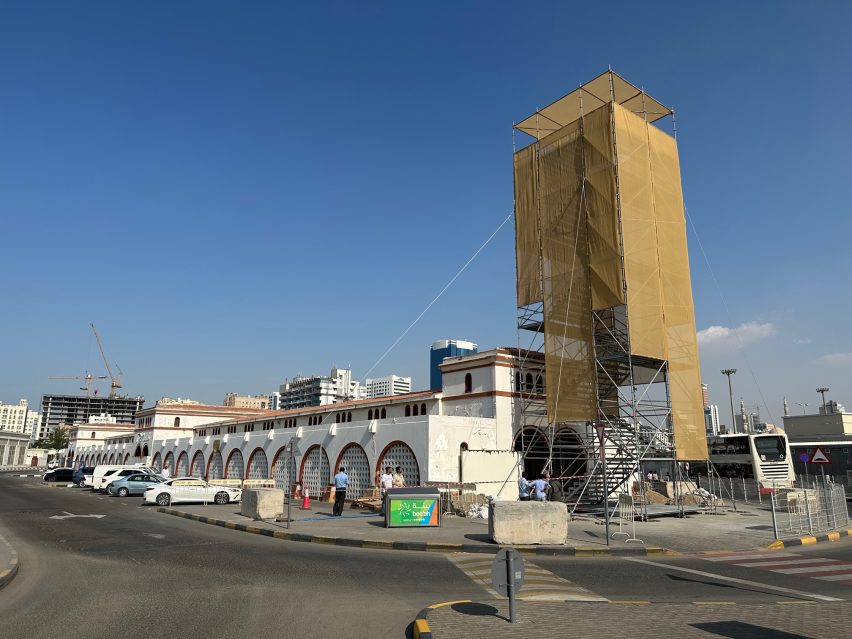 Scaffolding tower by Ruina Architecture at Sharjah triennial