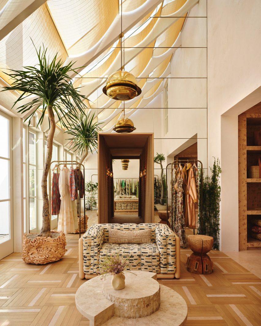 Sunroom at the Ulla Johnson Los Angeles store by Kelly Wearstler