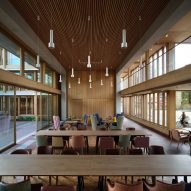 Timber-lined interior at the Appleby Blue housing by Witherford Watson Mann