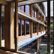 Timber-framed window overlooking the Appleby Blue housing by Witherford Watson Mann