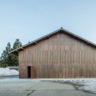 Local cedar forms snow-cooled rice warehouse in Niigata Prefecture