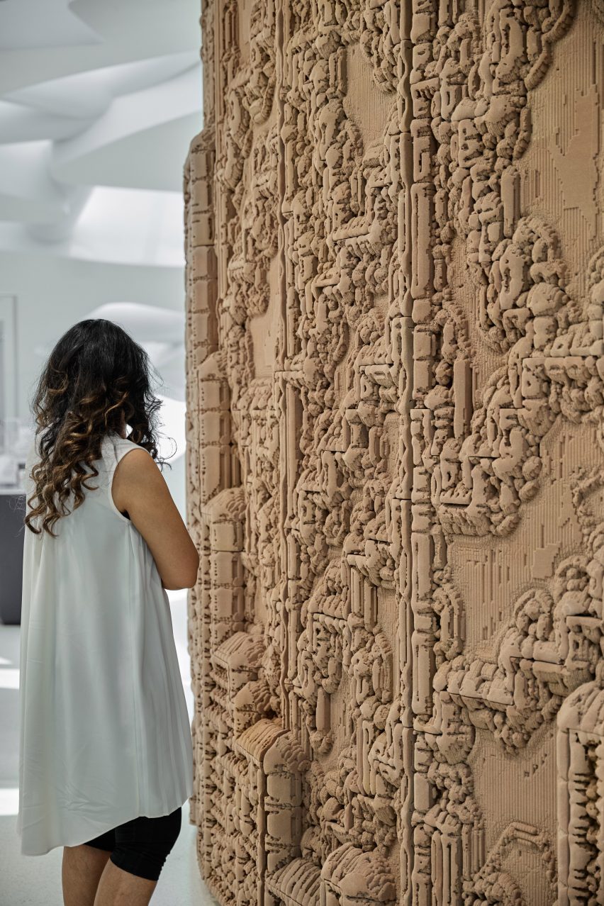 3D-printed sand wall at Museum of the Future