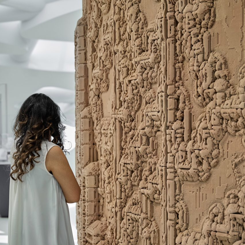 3D-printed sand wall at Museum of the Future