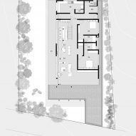 Ground floor plan wood louvred home in Kerala, India by 3dor Concepts