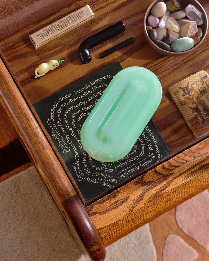 Cannabis container in green glass