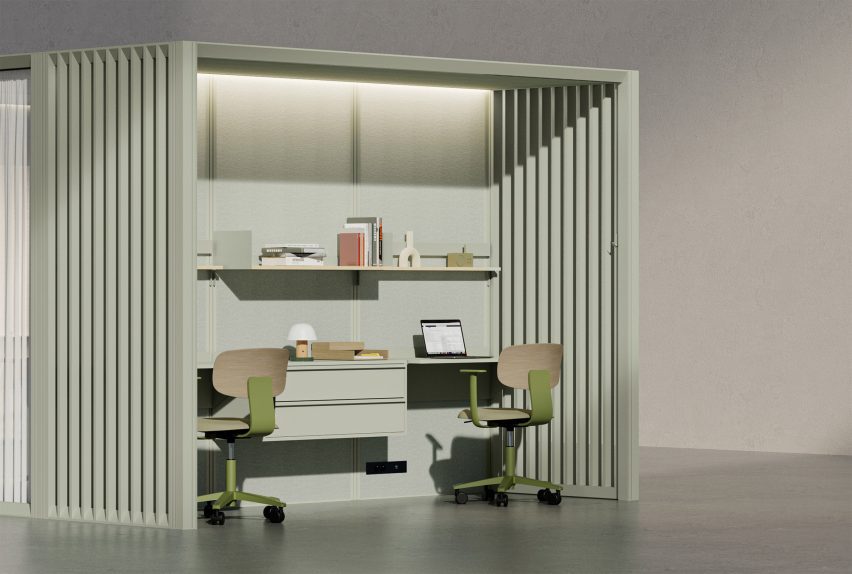 OmniRoom featuring two desk spaces 