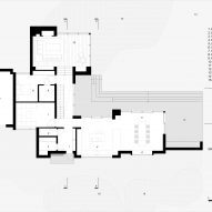 Ground floor plan of white home in Sweden by Asa Hjort Architects