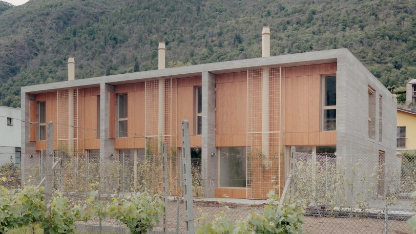 Concrete terrace houses in Switzerland by Atelier Rampazzi