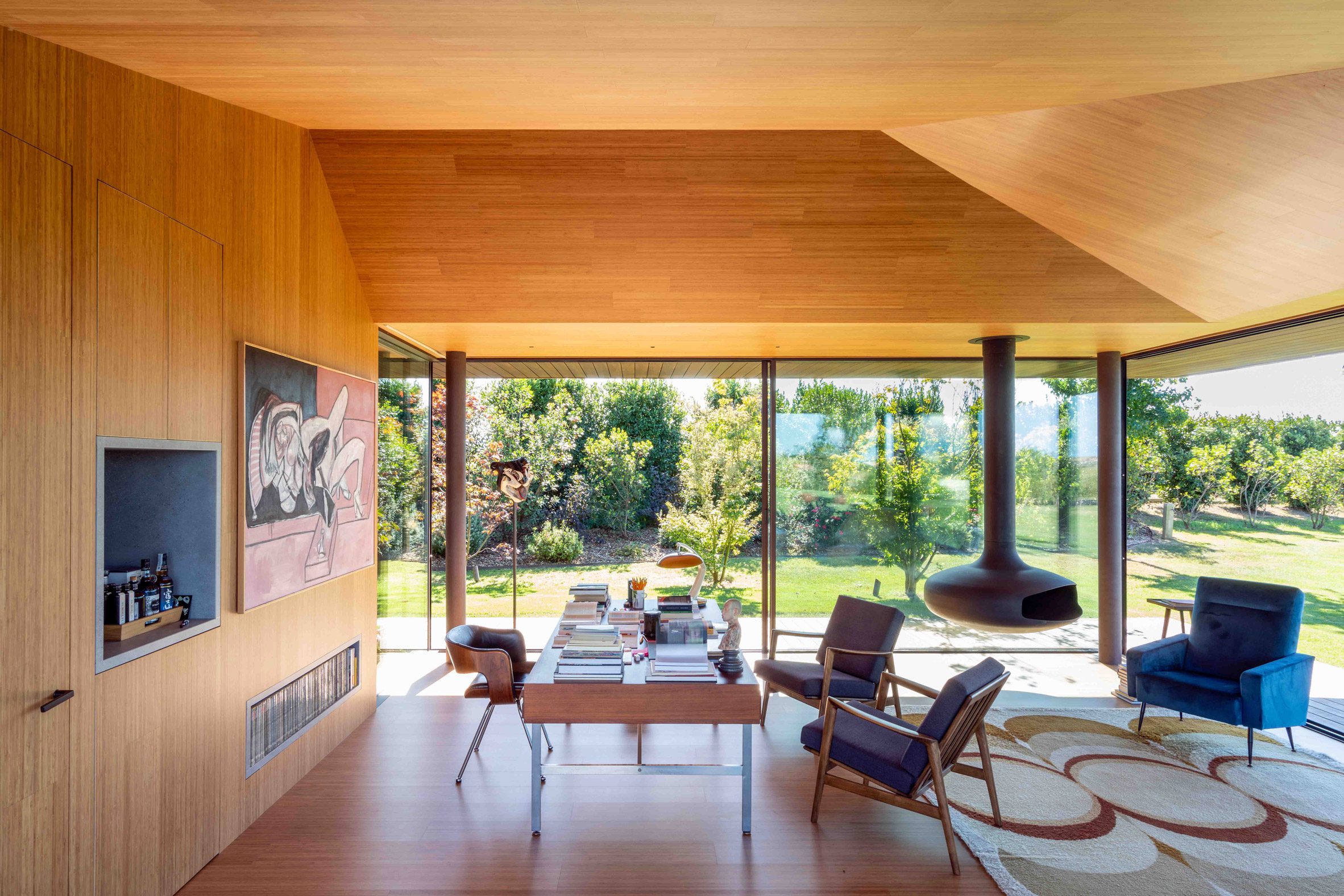 Interior and ceilings of a Spanish pool house in Cantabria