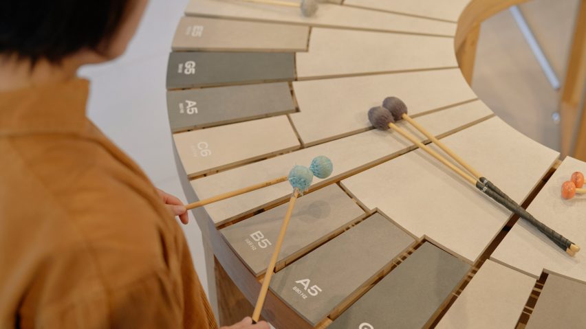 The Ceramophone is a musical instrument with keys made of porcelain tiles