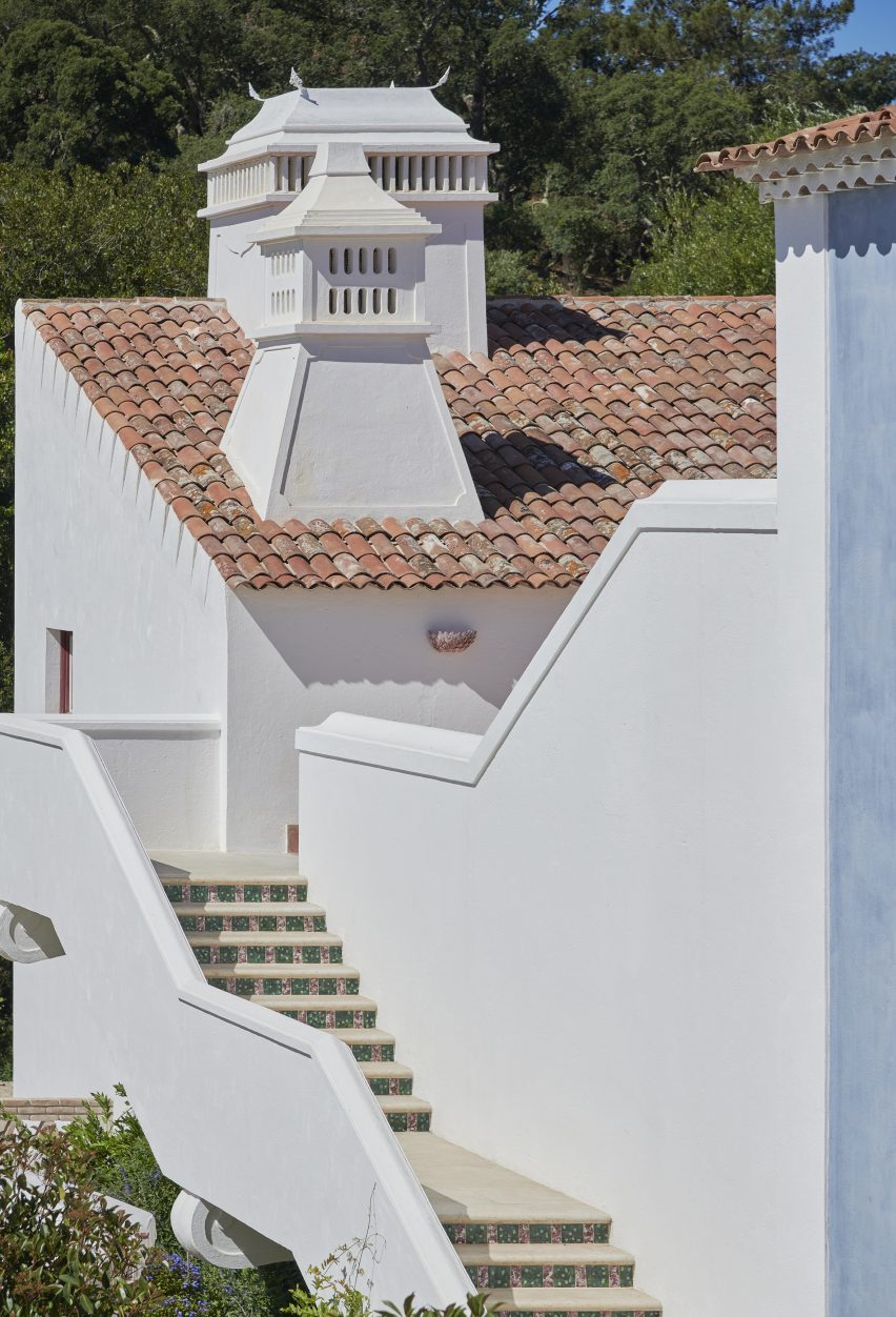 Chimneys at Vermelho hotel in Melides, Portugal