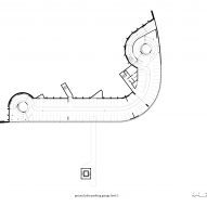 Plan drawing of carpark topped with a public park by Mono Architekten