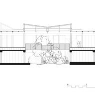 Section drawing of university campus in the Netherlands by Civic architects and VDNDP