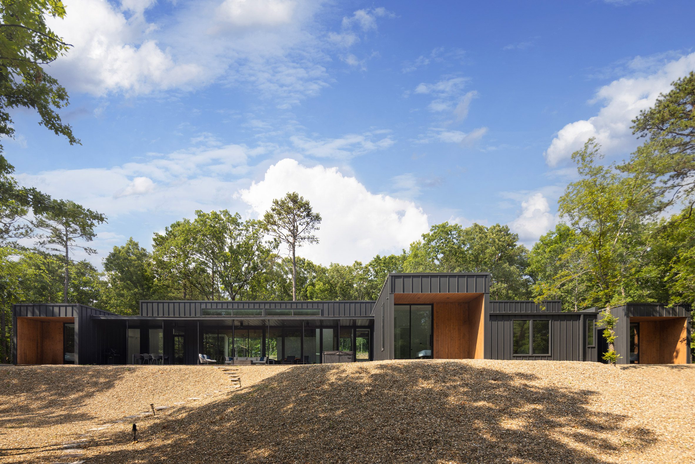 External frontage of Oklahoma cabin by Far + Dang