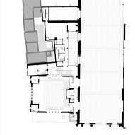 Second floor plan at Brighton Dome Corn Exchange and Theatre refurbishment by FCBS