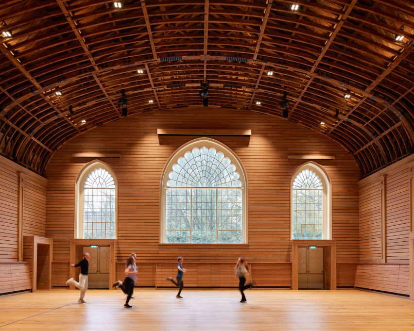The Corn Exchange timber interior at Brighton Dome refurbishment by FCBS