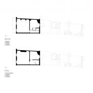 First and second floor plans of Nelson Terrace by Paolo Cossu Arcitects