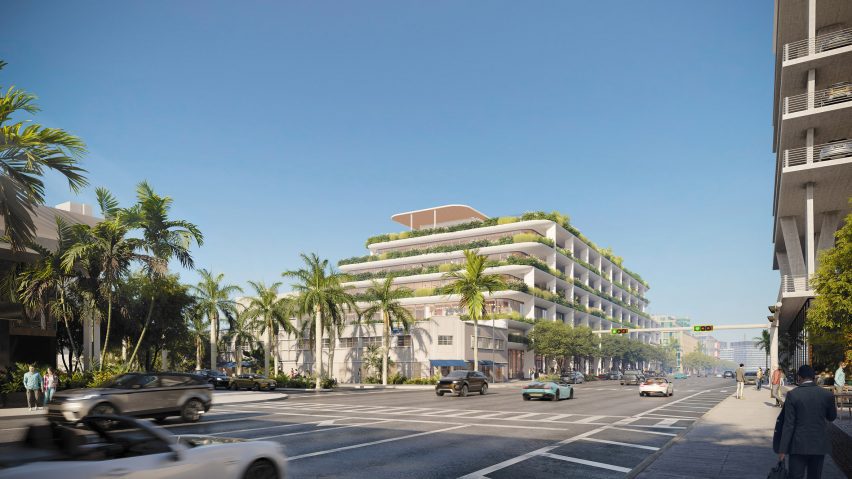 Exterior view of The Alton by Foster + Partners in Miami Beach