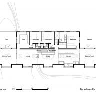 Ground level plan at Berkshires Farmhouse Massachusetts by Kinneymorrow
