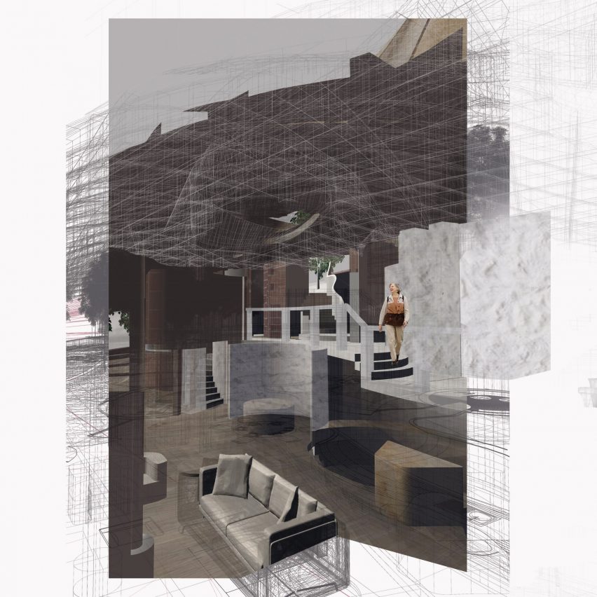 collage of an interior design by students at oxford brookes university