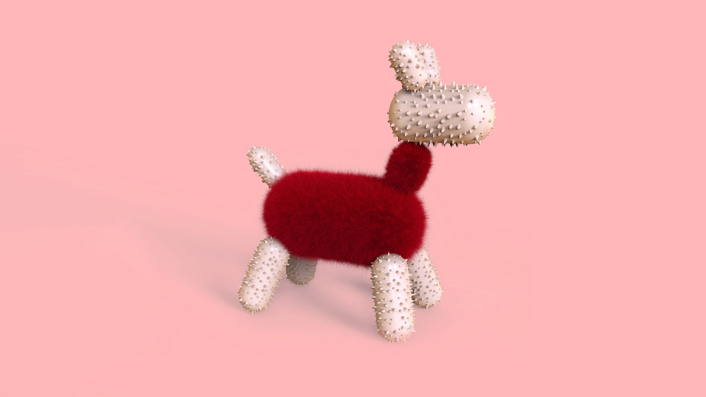 a spiny toy dog designed by Nahid Shirzadkhan, Master of Design in Industrial Design student at University of Illinois Chicago