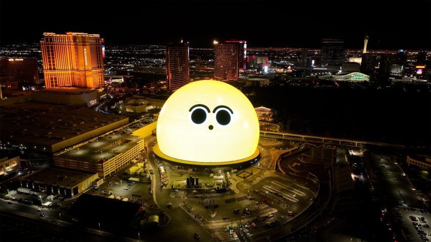 MSG Sphere in Las Vegas bearing an emoji