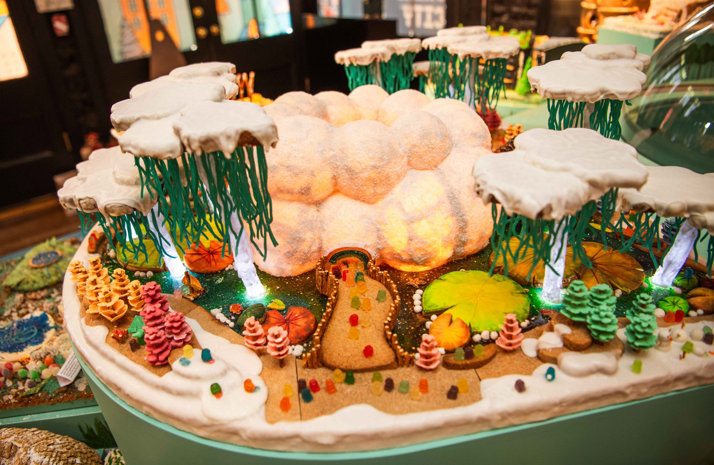 clouds and forest made of candy