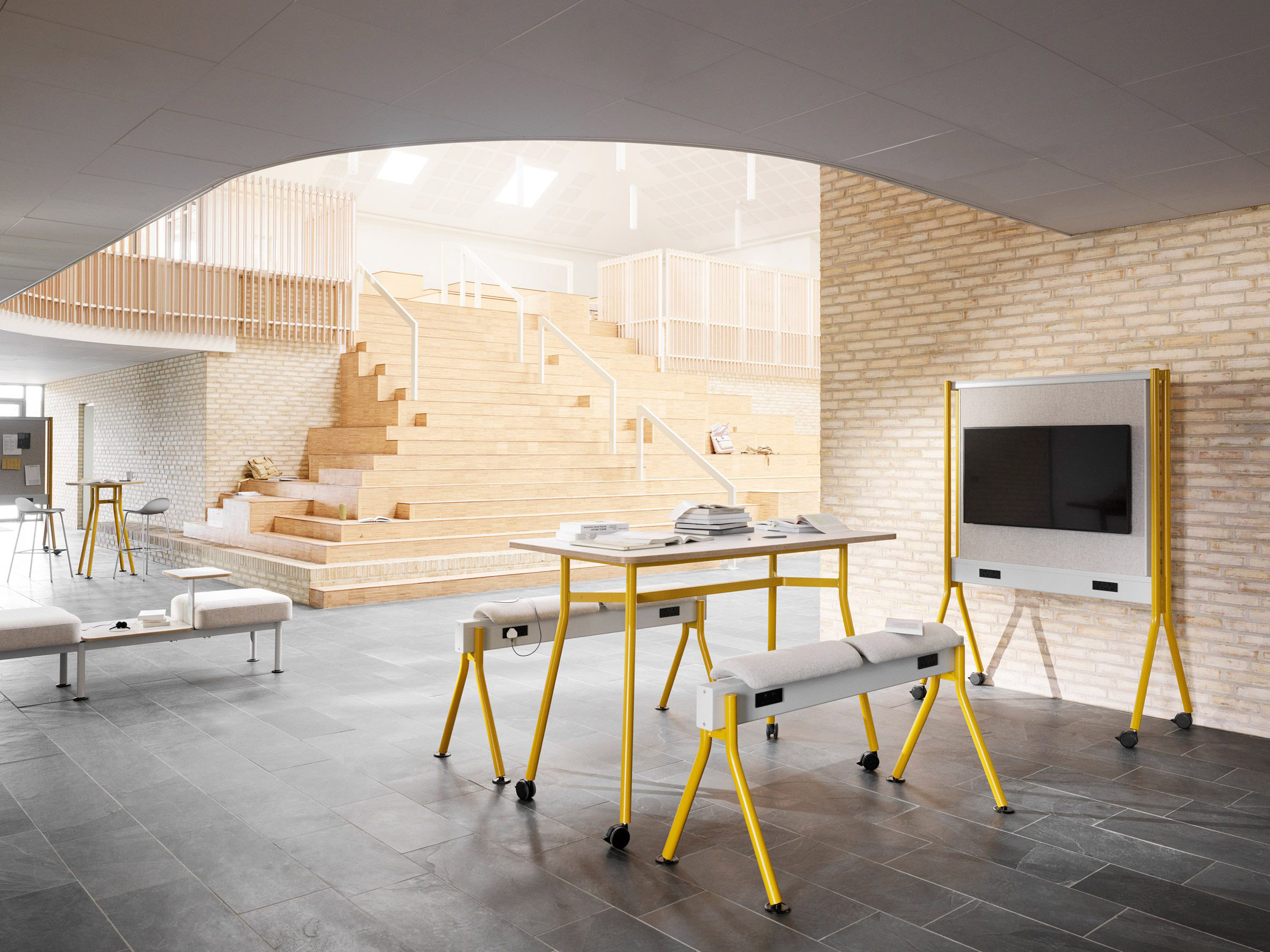 CoLab furniture collection situated in a classroom environment