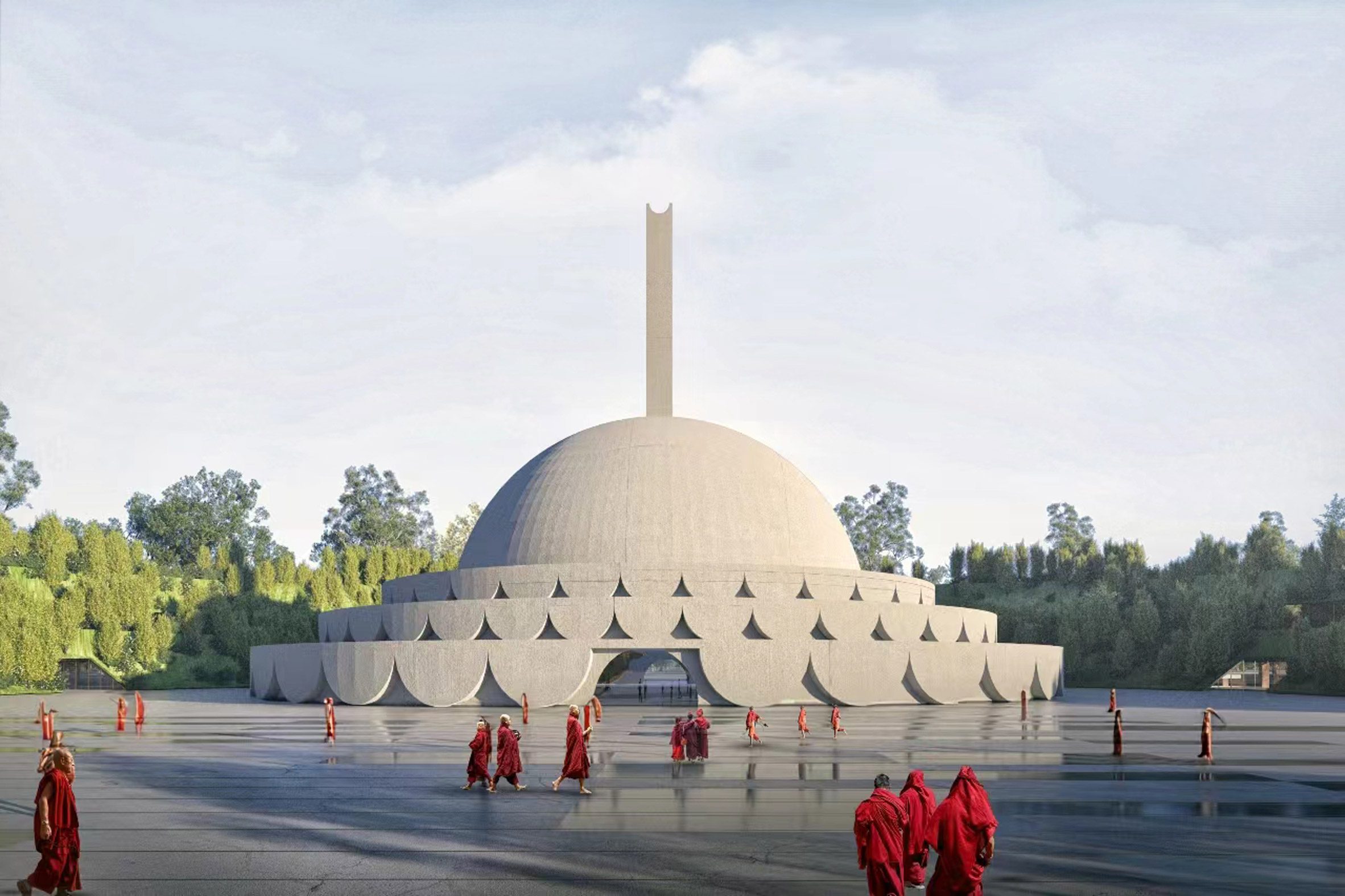Visual of Ramagrama stupa masterplan by Stefano Boeri Architetti