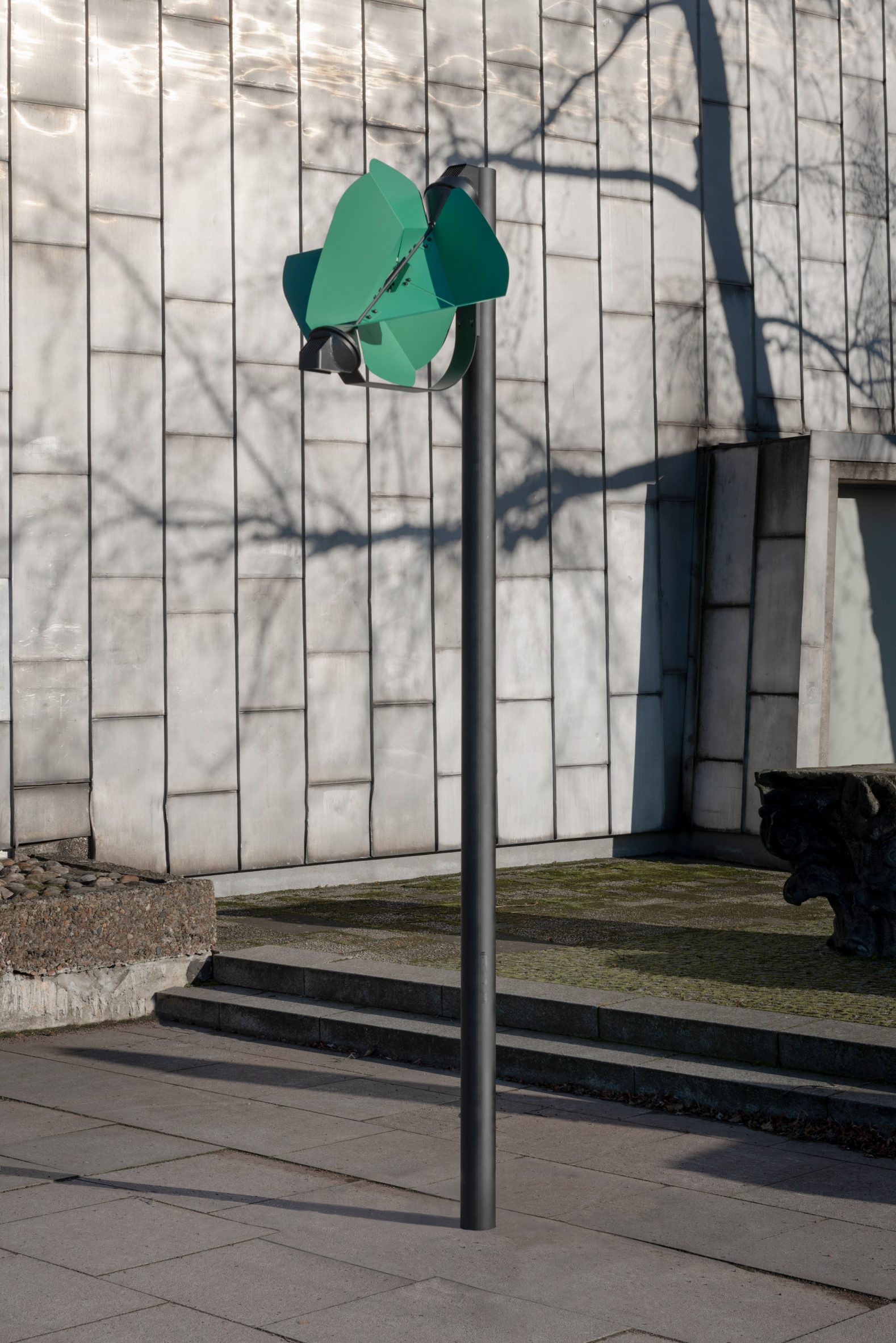 A modern street light designed by University of the Arts Berlin's graduate