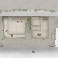 Ground floor plan of renovated minimalist home in Misumi, Japan by Studio AMB