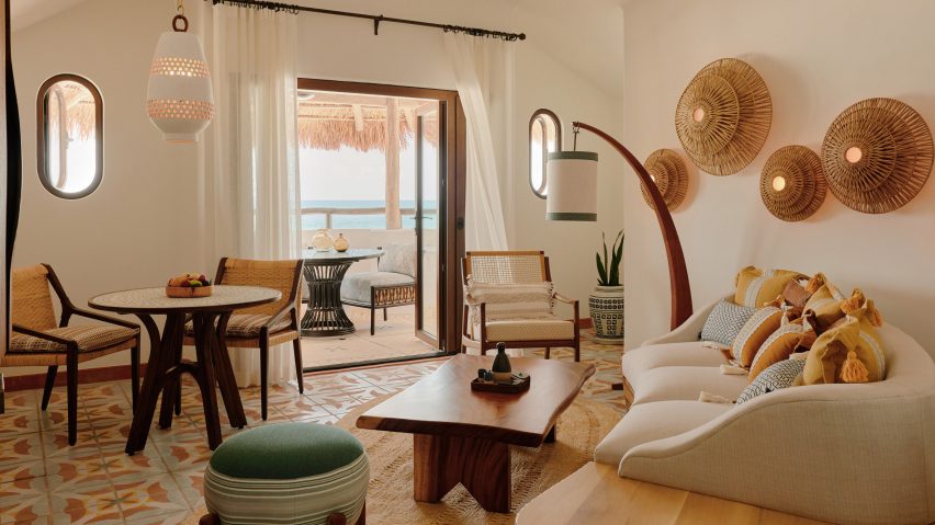 Guest room within Maroma hotel