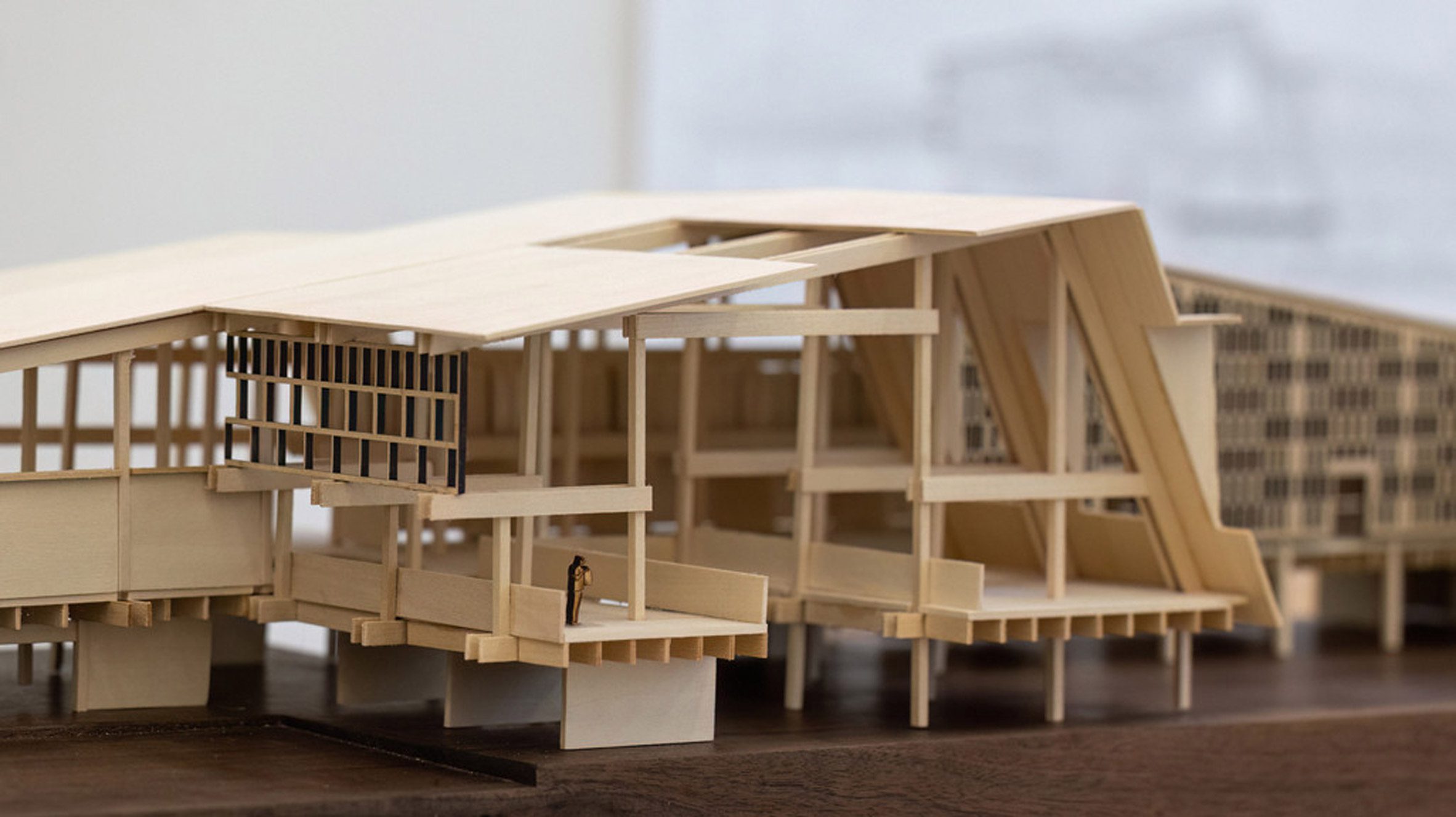 photo of a wooden architecture model
