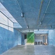 Mexico City community centre features blue-tinted concrete walls