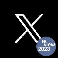 X logo with 2023 review overlay