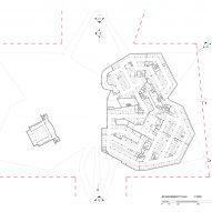 Basement plan of Zhuhai Jinwan Civic Art Centre by Zaha Hadid Architects