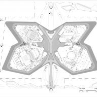 Floor plan of Zhuhai Jinwan Civic Art Centre by Zaha Hadid Architects