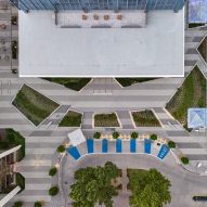 overhead shot of plaza