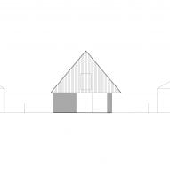 Elevation of Hut-inspired House by Atelier Hajný