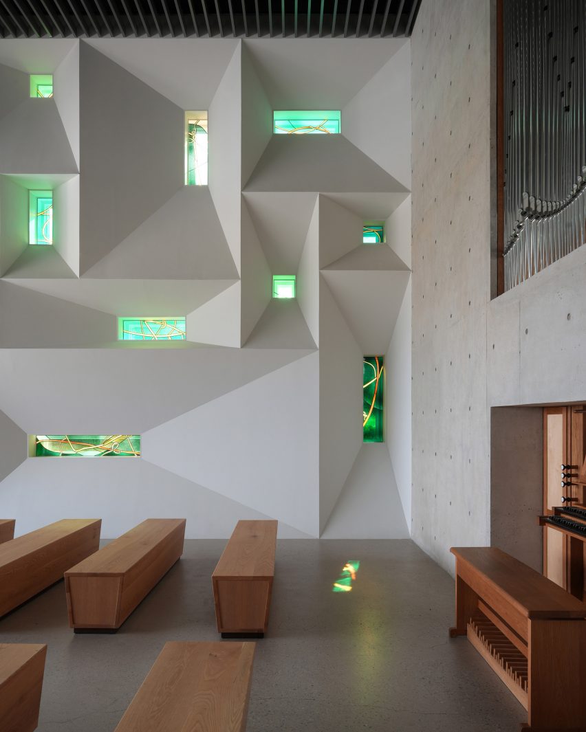 Interior view of Meditation Chapel by Atelier Koma